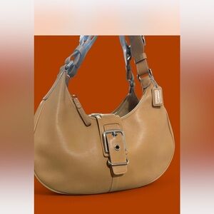 Tan leather Coach shoulder bag